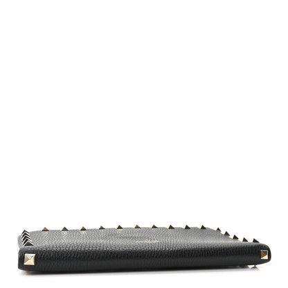 Valentino Garavani Pebbled Calfskin Rockstud Continental Wallet Black 4 of 9