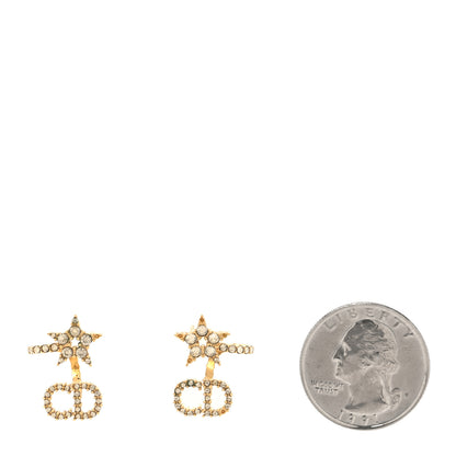 Christian Dior Crystal Clair D Lune Wrap Around Earrings Gold 2 of 6