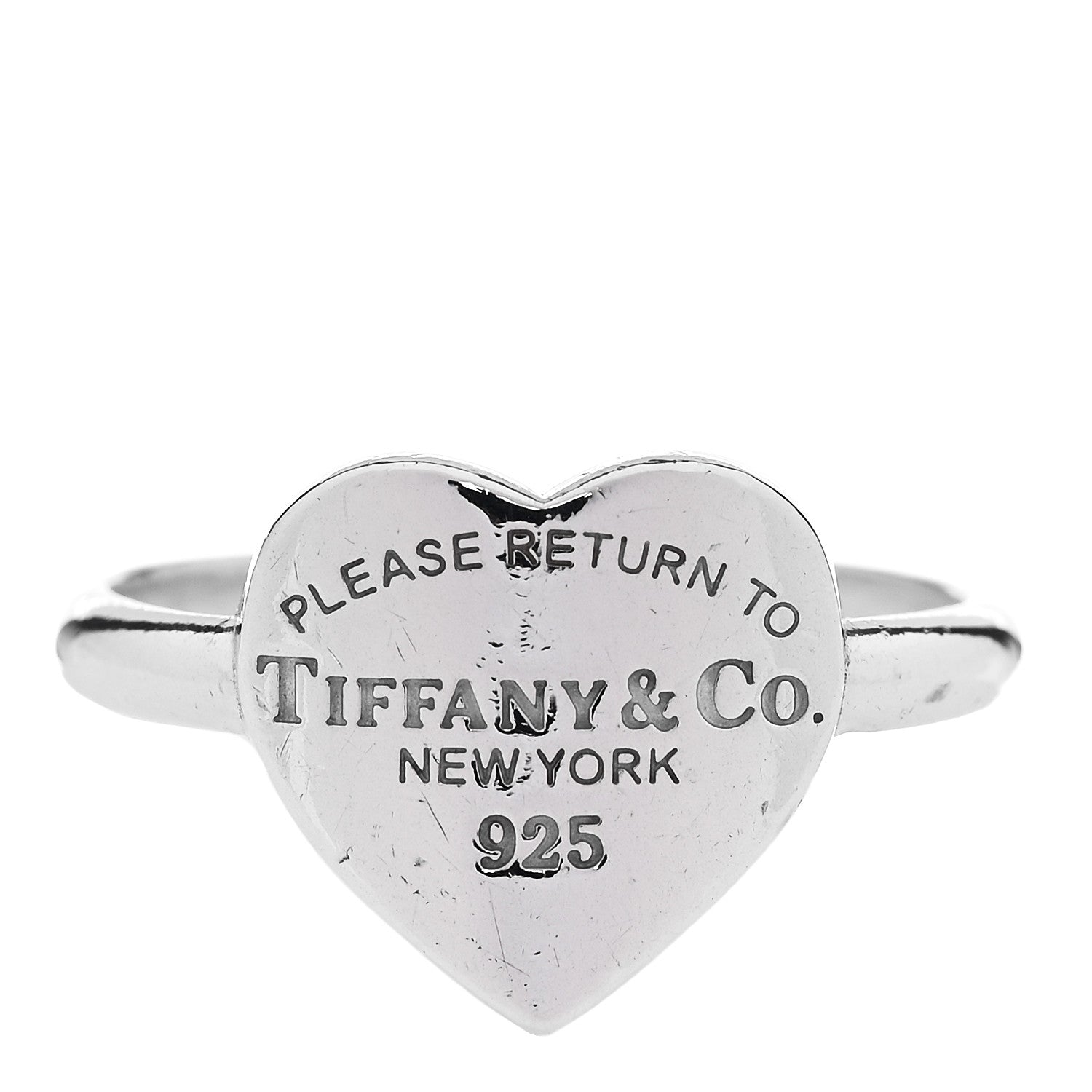 Tiffany Sterling Silver Return to Tiffany Heart Ring 56 7.75 1 of 4