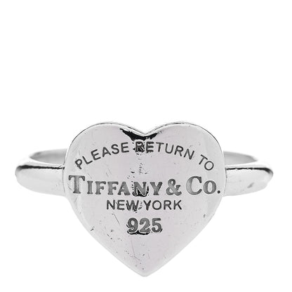 Tiffany Sterling Silver Return to Tiffany Heart Ring 56 7.75 1 of 4