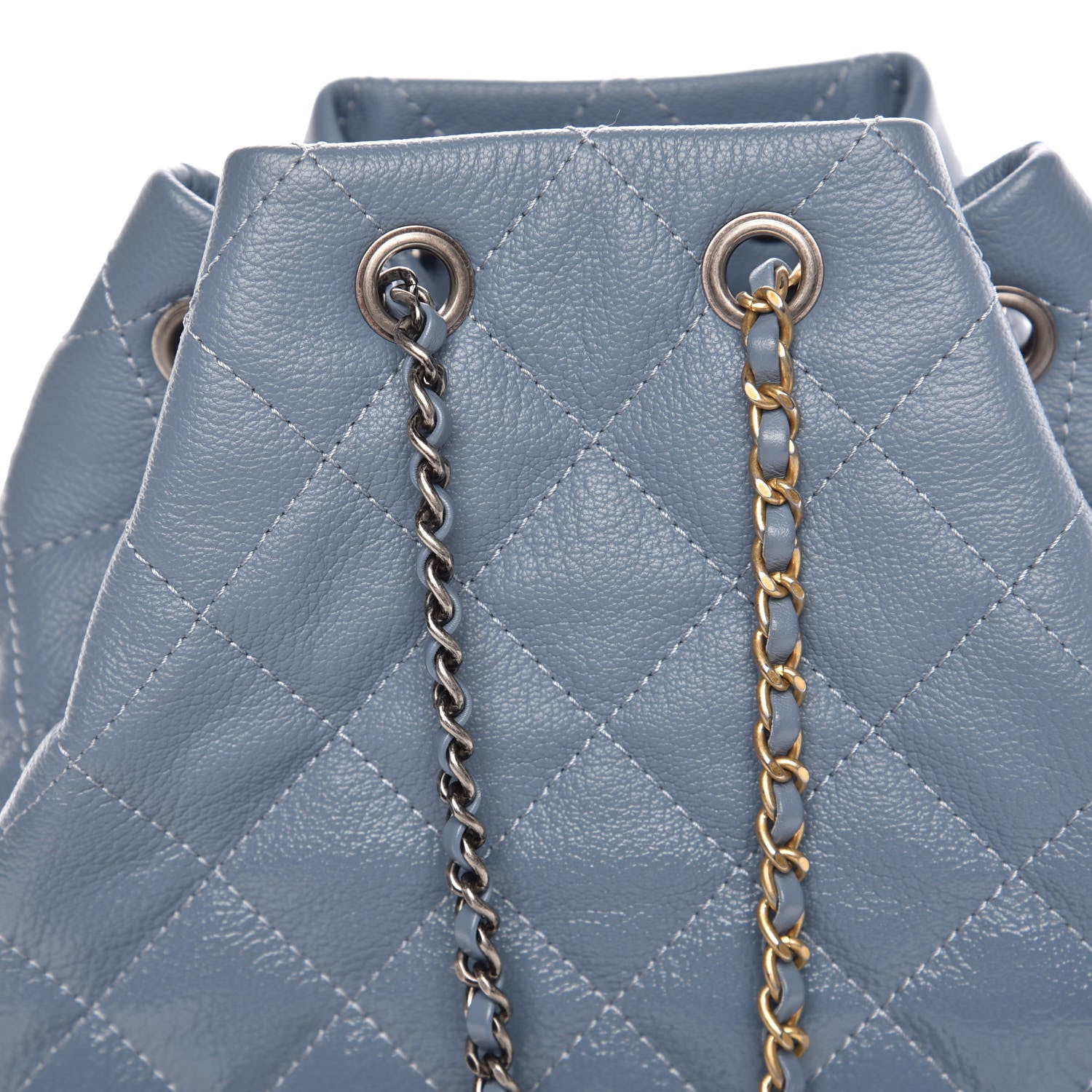 Chanel Patent Goatskin Quilted Small Gabrielle Backpack Blue 10 of 10