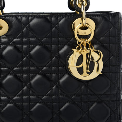 Christian Dior Lambskin Cannage Medium Lady Dior Black 10 of 10