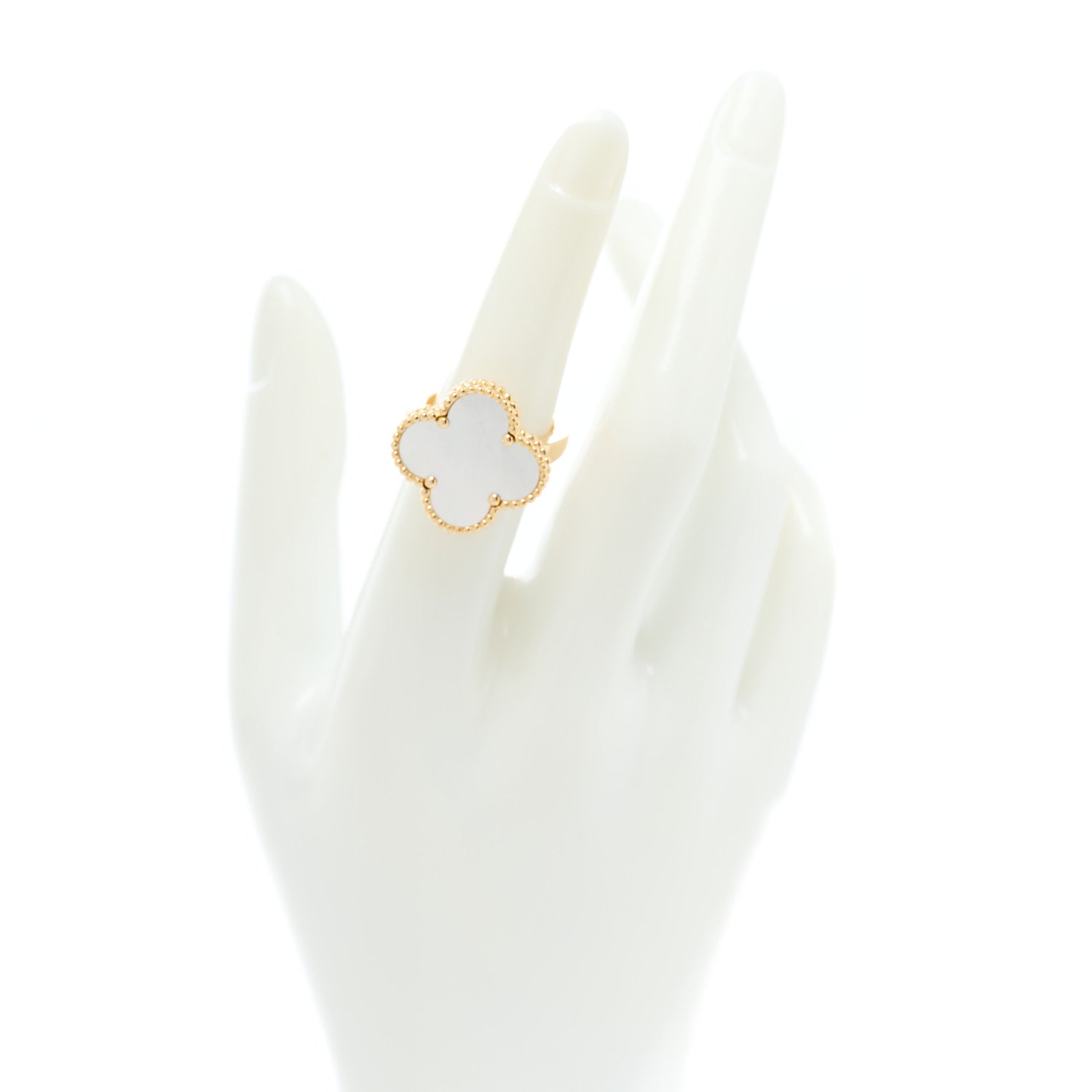 Van Cleef & Arpels 18K Yellow Gold Mother of Pearl Magic Alhambra Ring 52 6 2 of 6