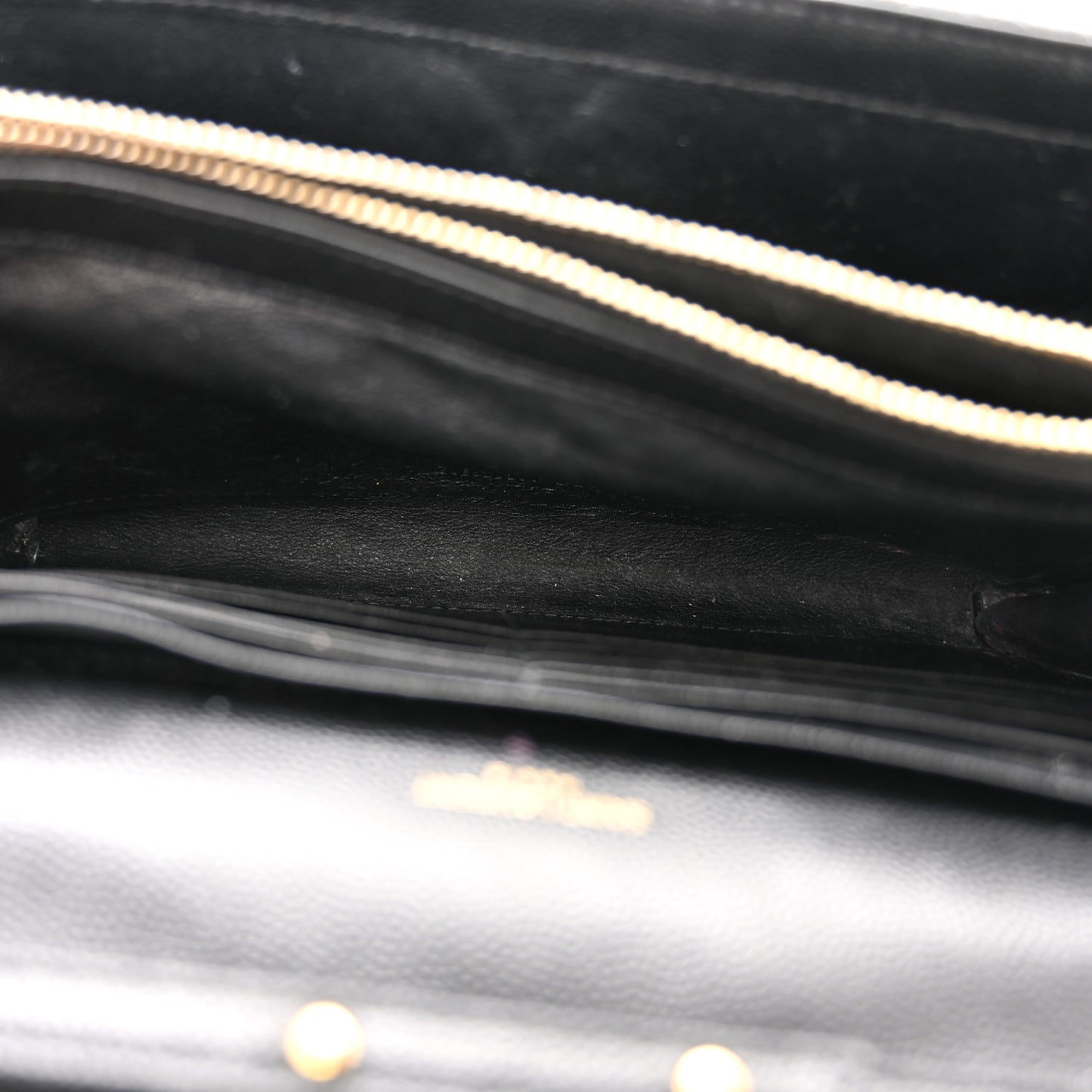 Grain De Poudre Mixed Matelasse Triquilt Monogram Chain Wallet Black