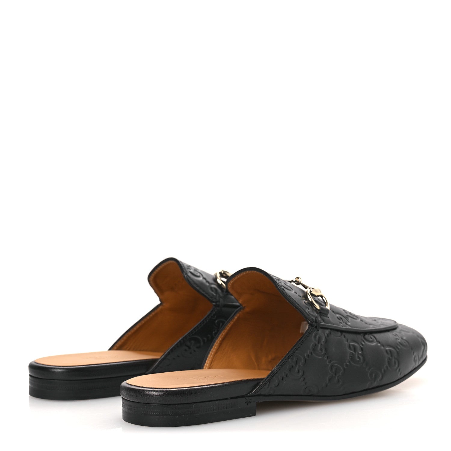 Gucci Glamour Calfskin Guccissima Womens Princetown Slippers 37 Black 6 of 11