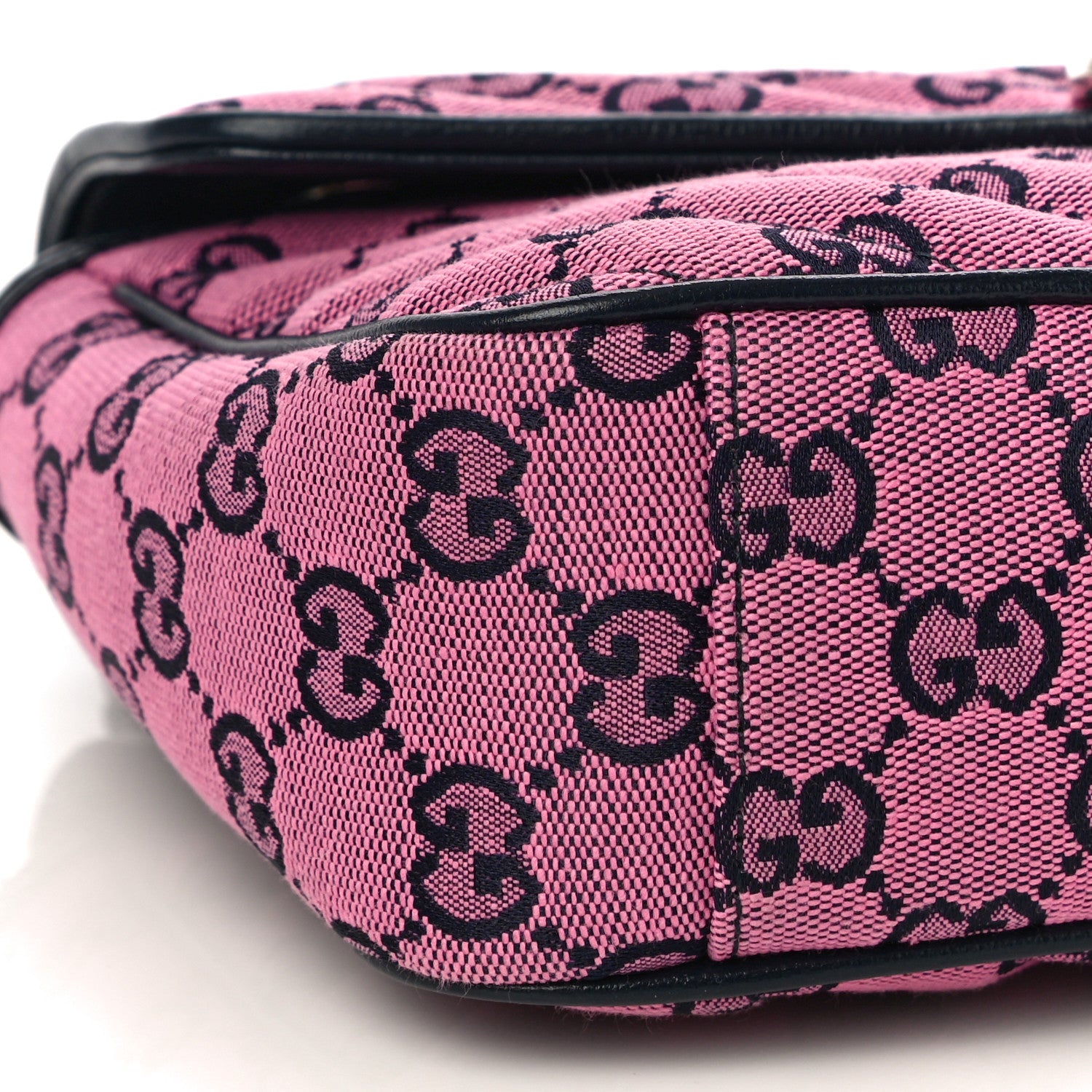 Gucci Monogram Multicolor Matelasse Diagonal Small GG Marmont Shoulder Bag Pink Blue 10 of 11