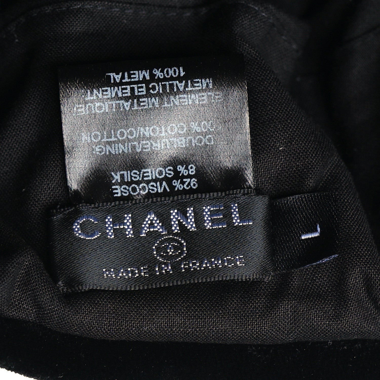 Chanel Velvet Beret Hat L Black 6 of 6