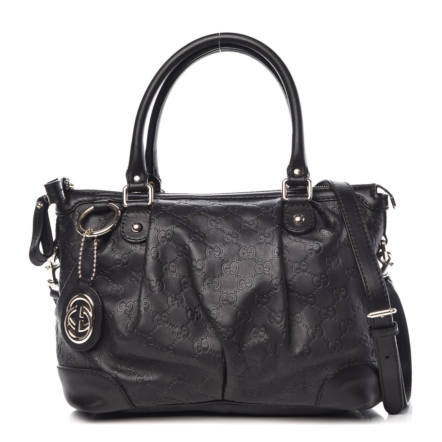 Gucci Guccissima Medium Sukey Top Handle Bag Black 1 of 7