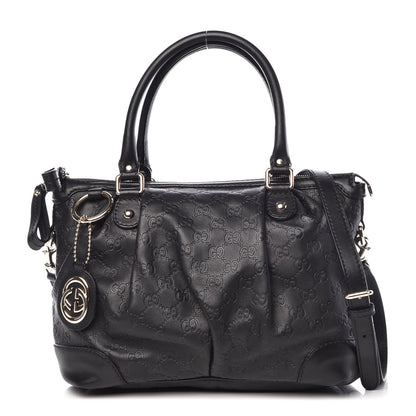 Gucci Guccissima Medium Sukey Top Handle Bag Black 1 of 7