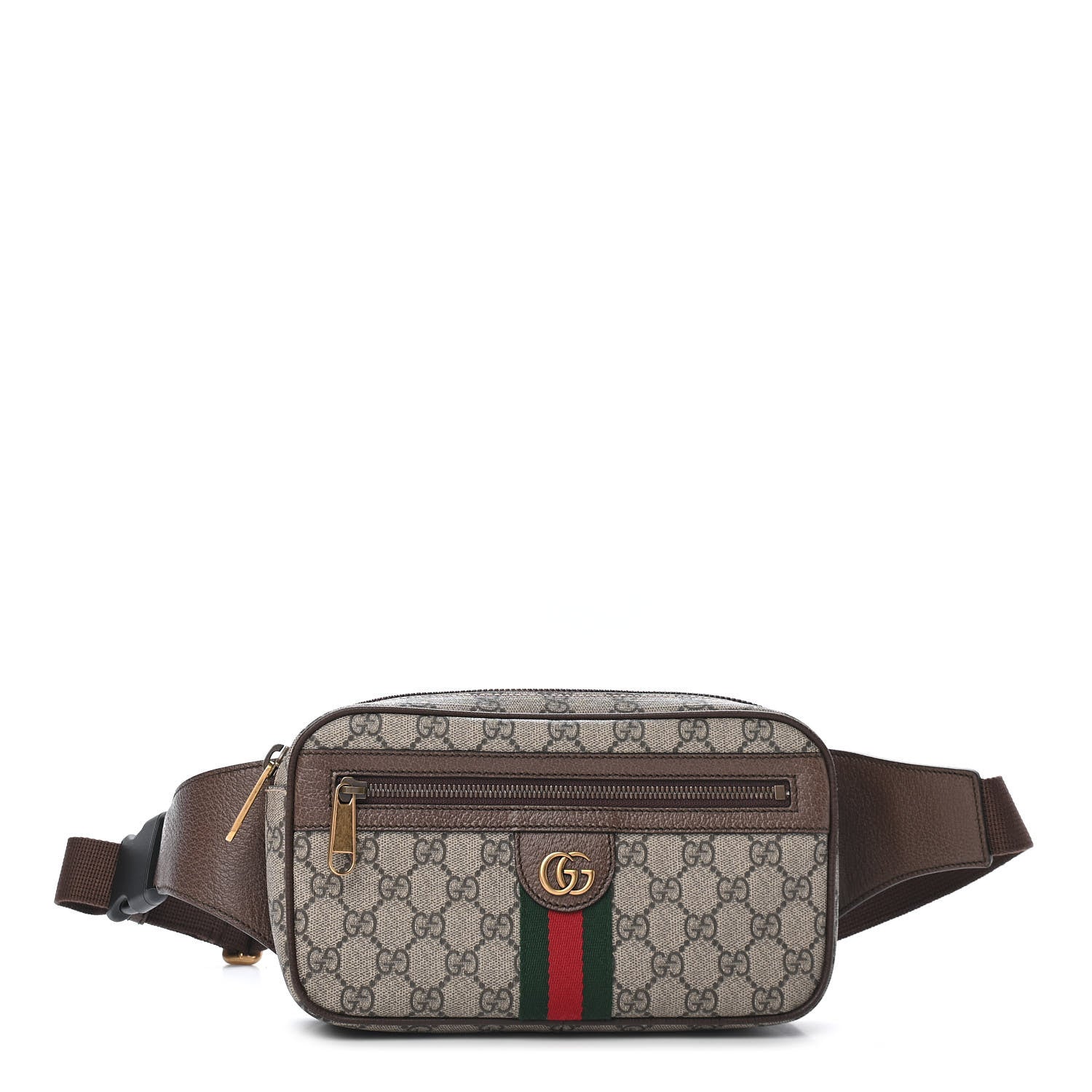 Gucci Soft GG Supreme Monogram Medium Ophidia Belt Bag Dark Brown 1 of 8