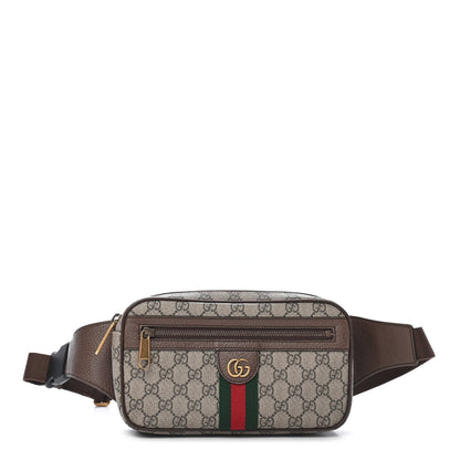 Gucci Soft GG Supreme Monogram Medium Ophidia Belt Bag Dark Brown 1 of 8