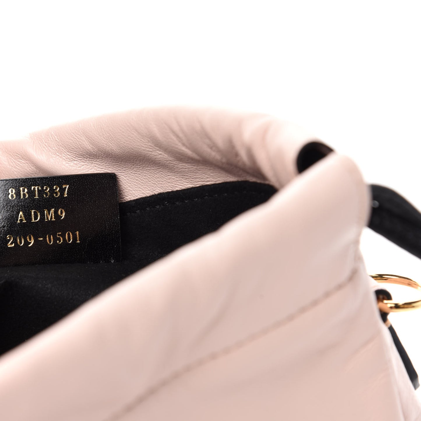 Soft Nappa Logo Small Drawstring Pouch Bag Rosa Quarzo Black