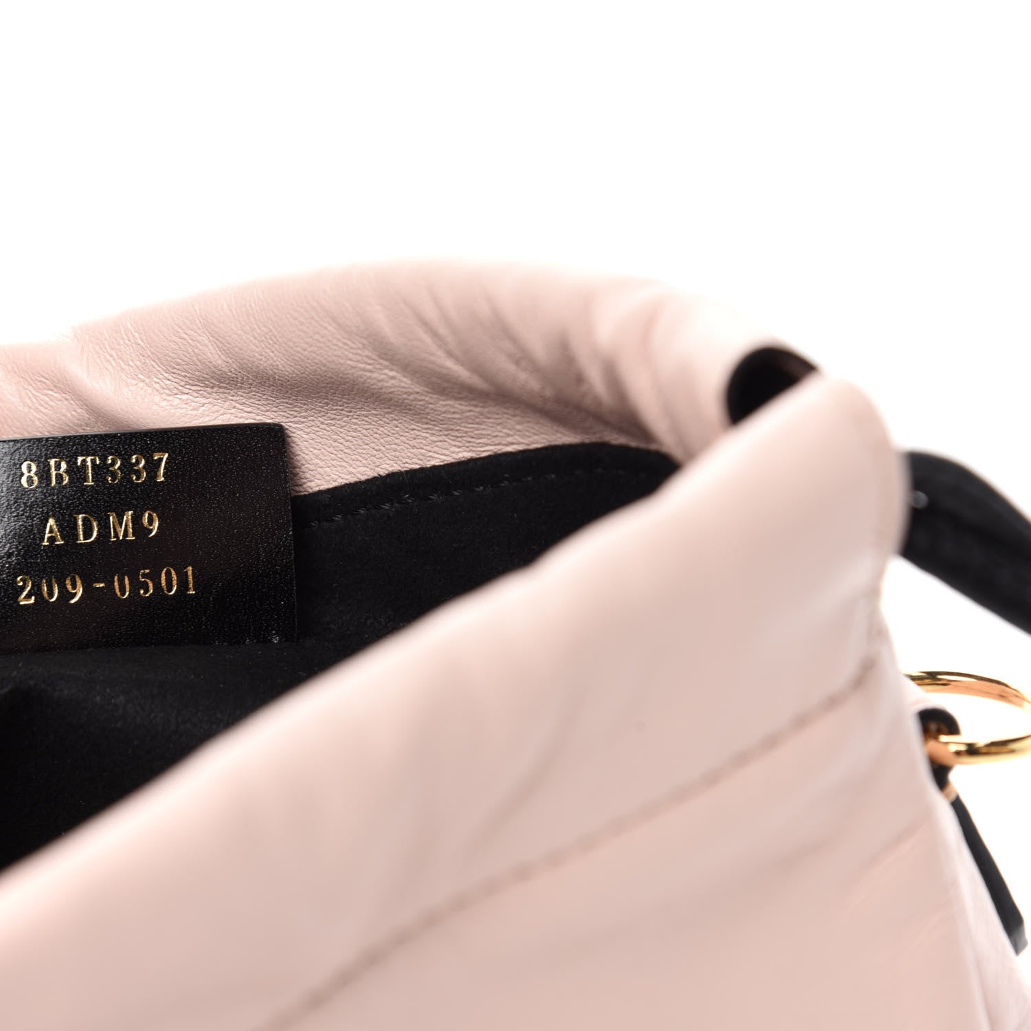 Fendi Soft Nappa Logo Small Drawstring Pouch Bag Rosa Quarzo Black 9 of 10