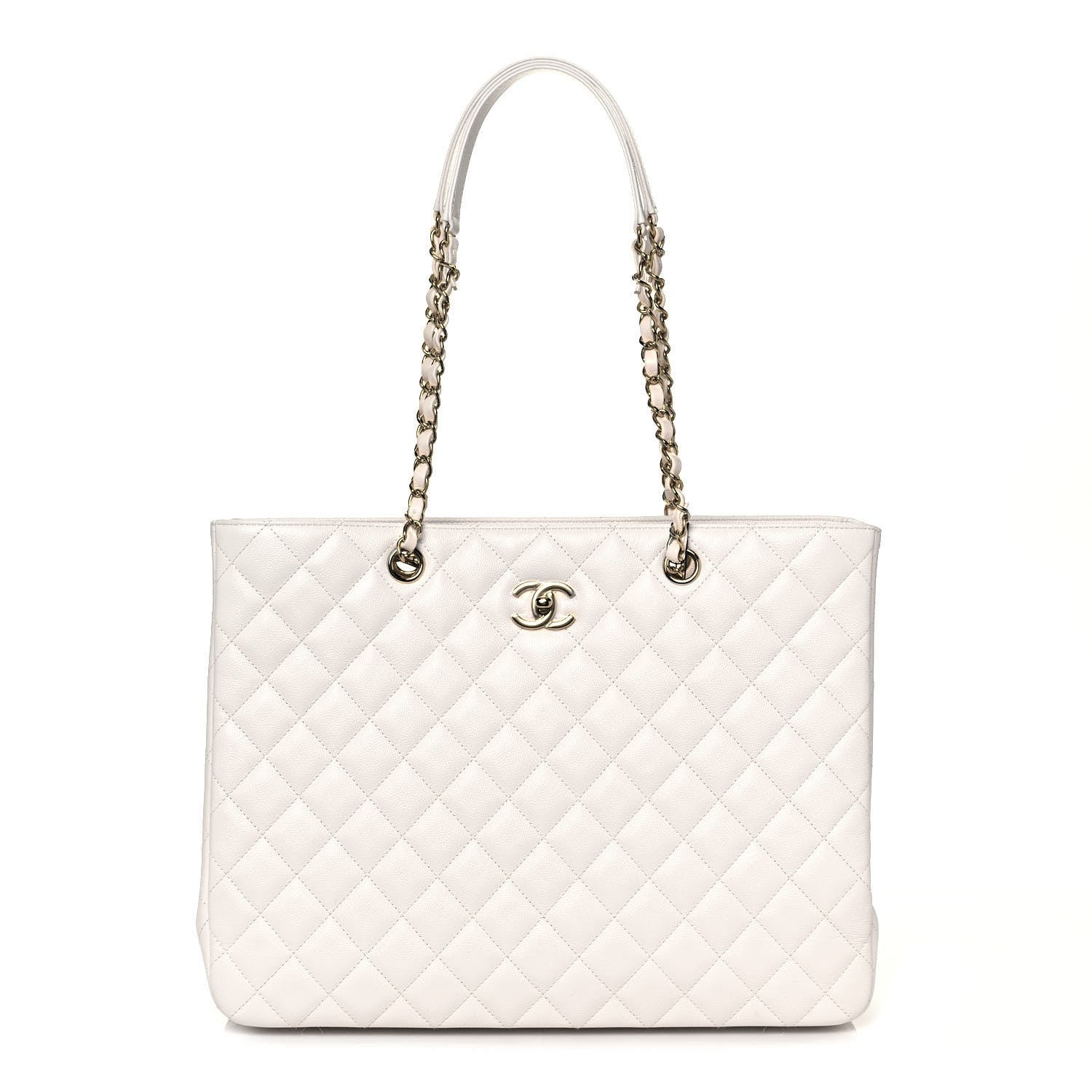 Chanel Caviar Quilted Large Classic Shopping Tote White 1 of 13