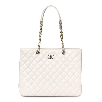 Chanel Caviar Quilted Large Classic Shopping Tote White 1 of 13