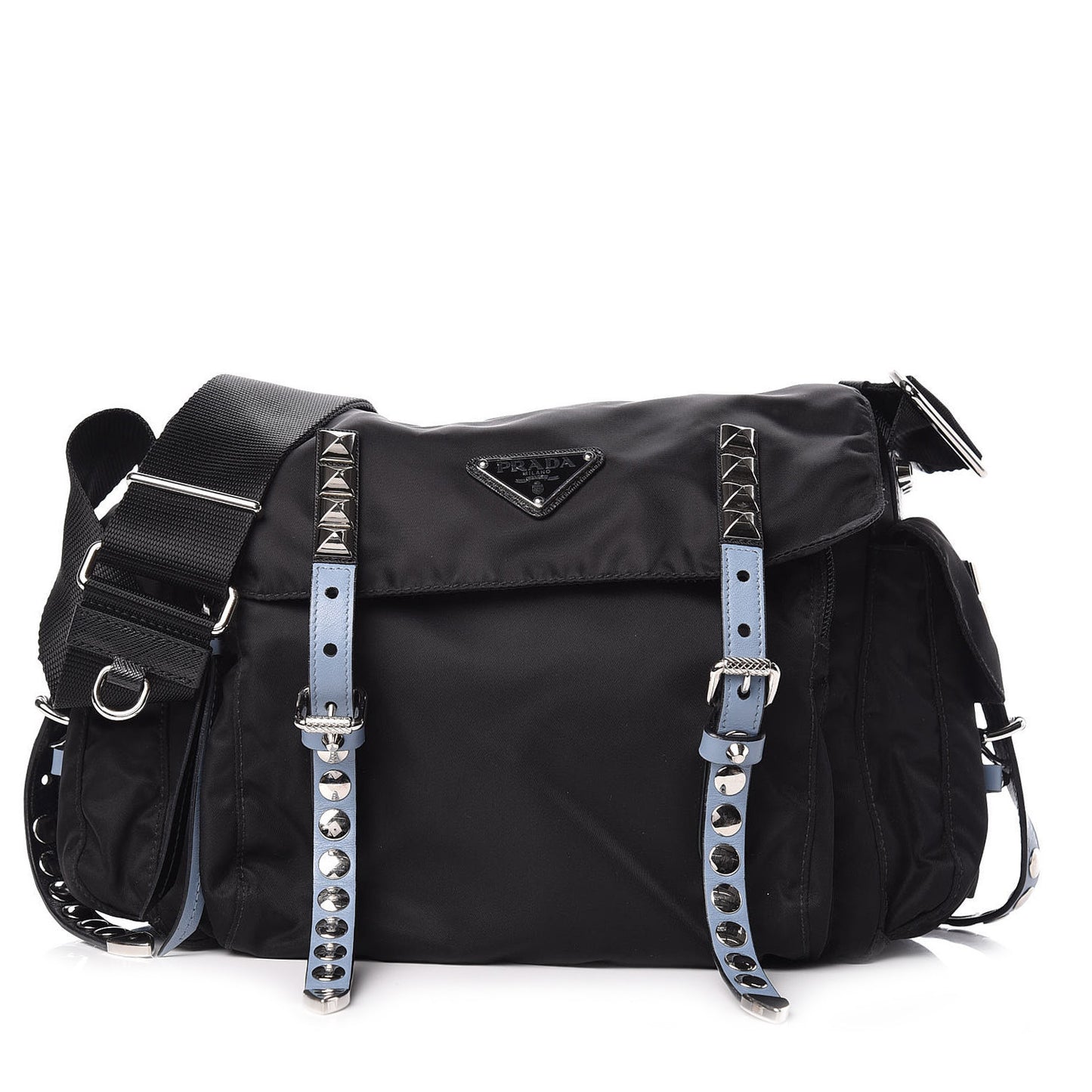 Nylon New Vela Studded Messenger Black Astrale