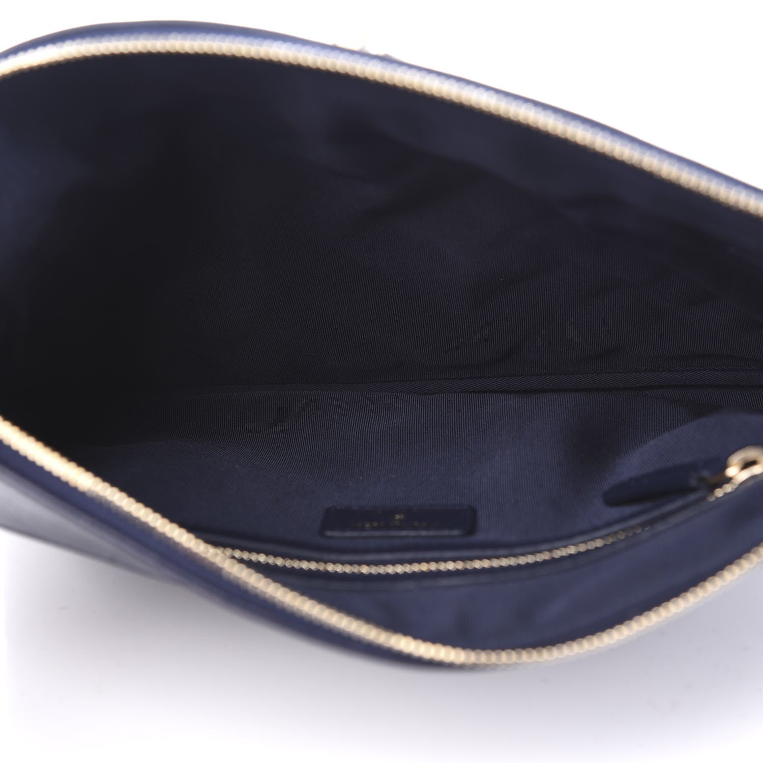 Chanel Sheepskin Quilted Medium Vintage Mademoiselle Cosmetic Case Navy 5 of 9