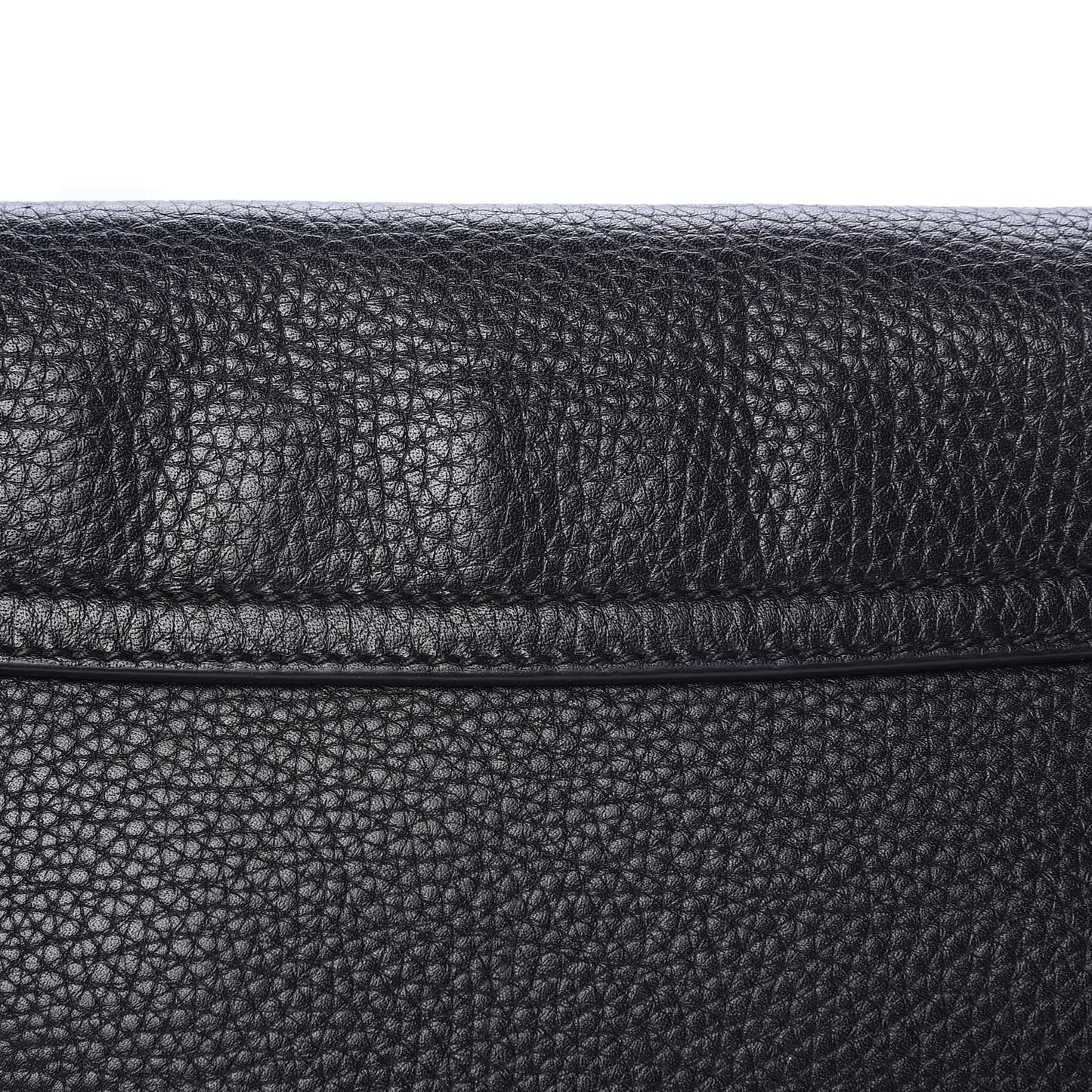 Pebbled Calfskin Medium Soho Flap Crossbody Black