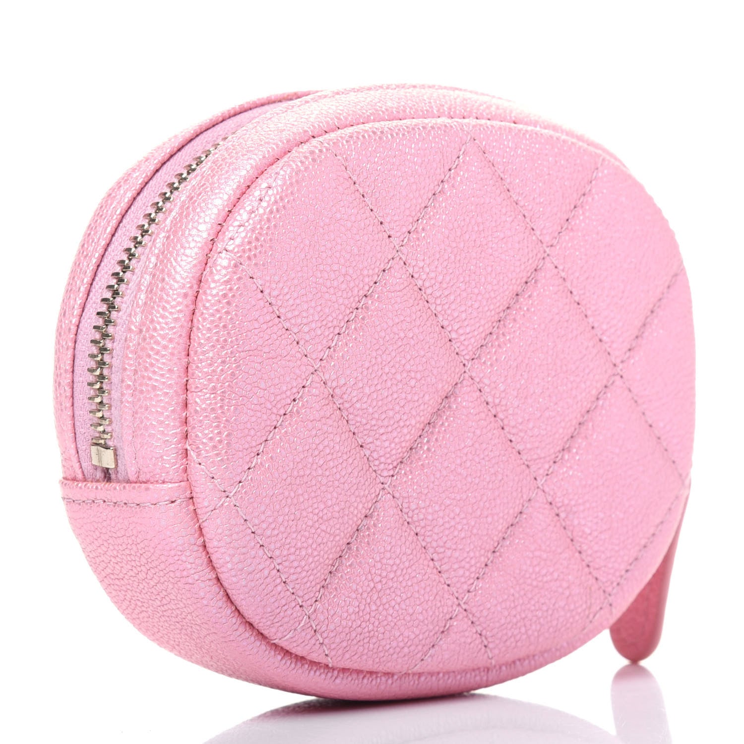 Chanel Iridescent Caviar Quilted Zip Around Classic Coin Purse Rose Pink 3 of 11