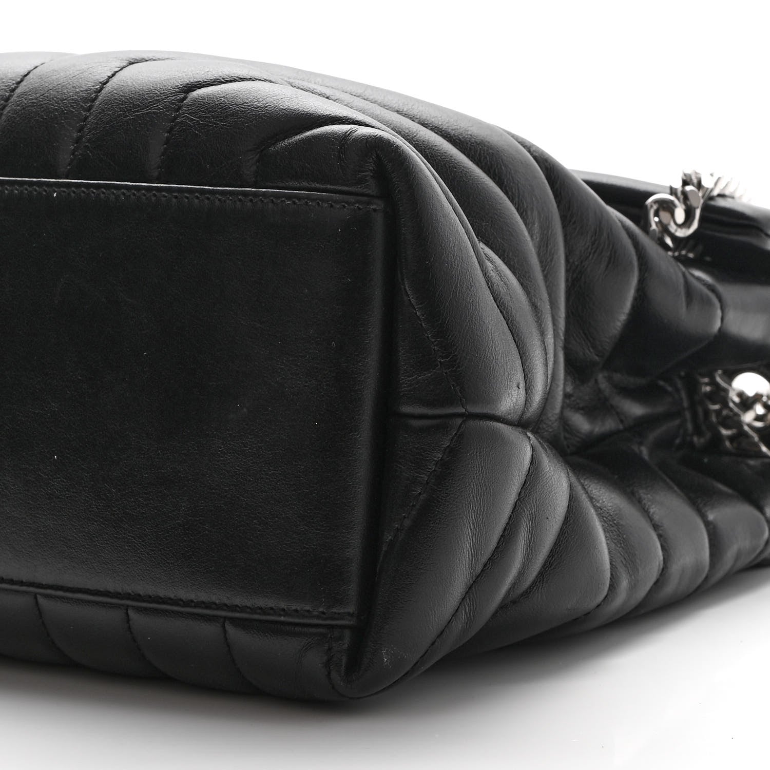 Saint Laurent Calfskin Y Quilted Monogram Medium Loulou Chain Satchel Black 8 of 9