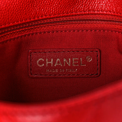 Chanel Shiny Caviar Quilted Large Chain Melody Flap Red 6 of 9