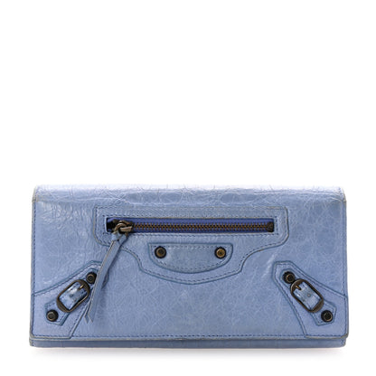 Balenciaga Agneau Classic Hardware Money Wallet Sky Blue 1 of 7