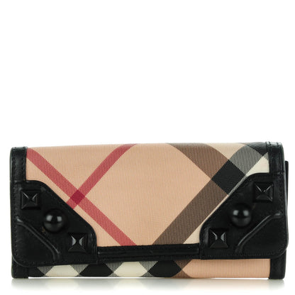 Burberry Nova Check Mega Stud Continental Wallet Black 1 of 7