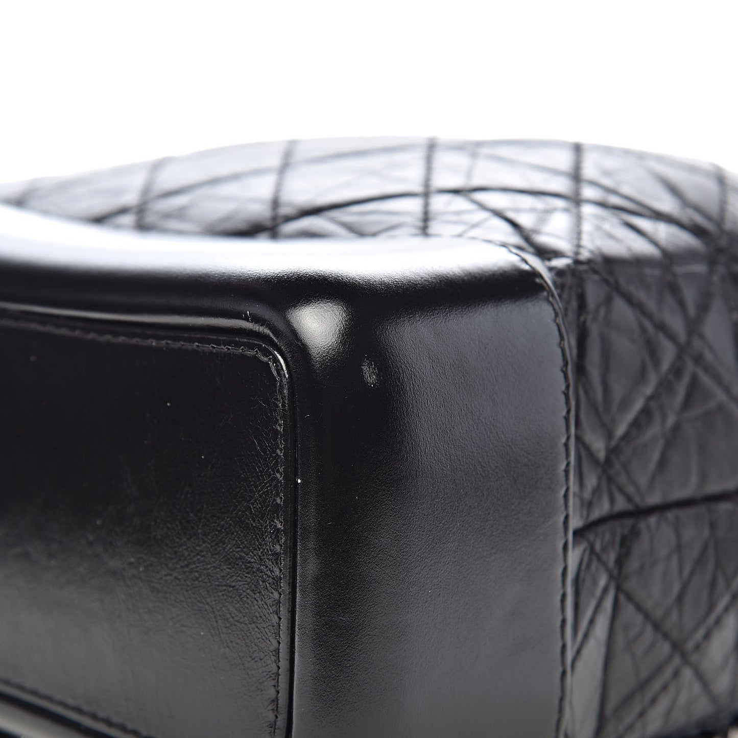 Aged Calfskin Quilted Small Gabrielle Backpack Black