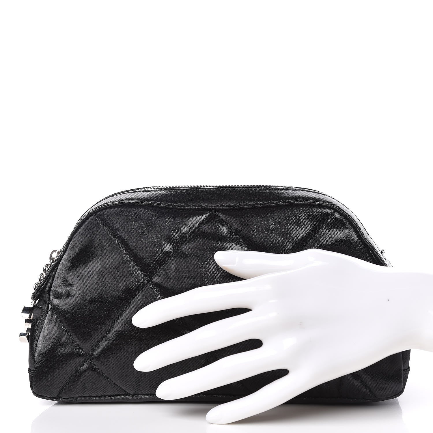 Chanel Coated Canvas Biarritz Cosmetic Cosmetic Case Black 2 of 11
