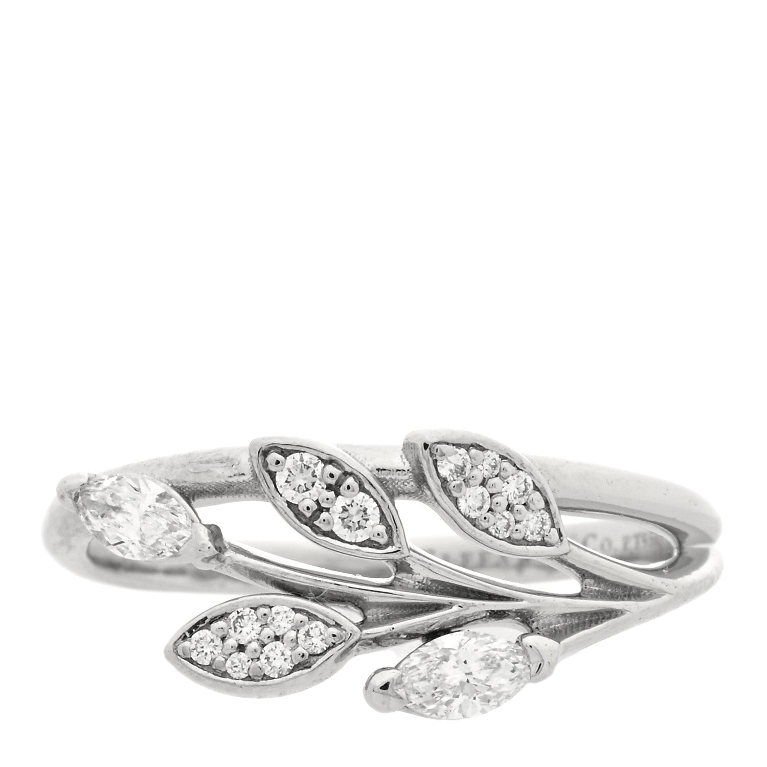 Tiffany Platinum Diamond Victoria Vine Ring 51 5.75 1 of 4