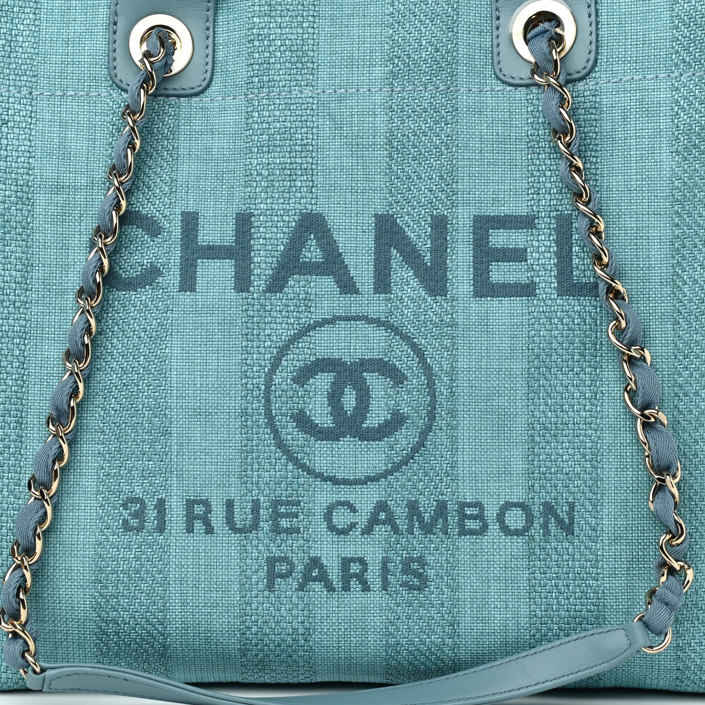 Mixed Fibers Striped Medium Deauville Tote Blue