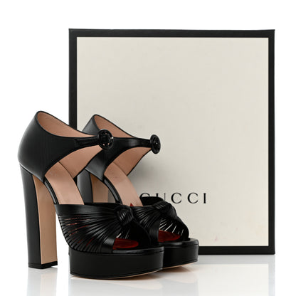 Gucci Nappa Crawford Knotted Strap Platform 36.5 Black 12 of 12