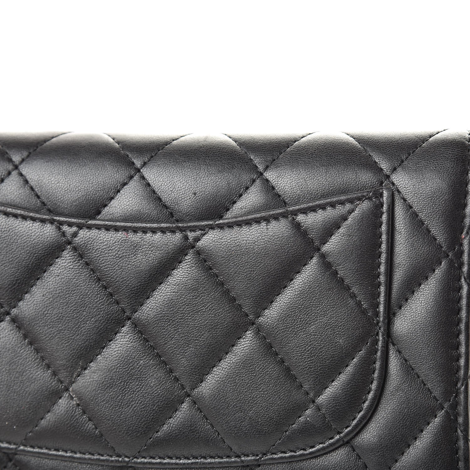 Chanel Lambskin Quilted Large Flap Wallet Black 14 of 14
