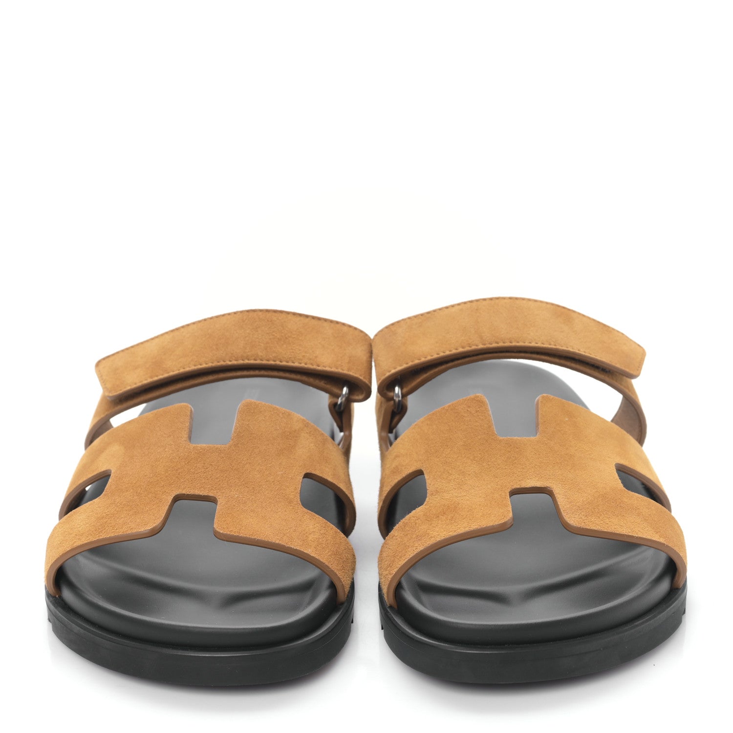 Hermes Suede Goatskin Womens Chypre Sandals 40 Naturel 2 of 8