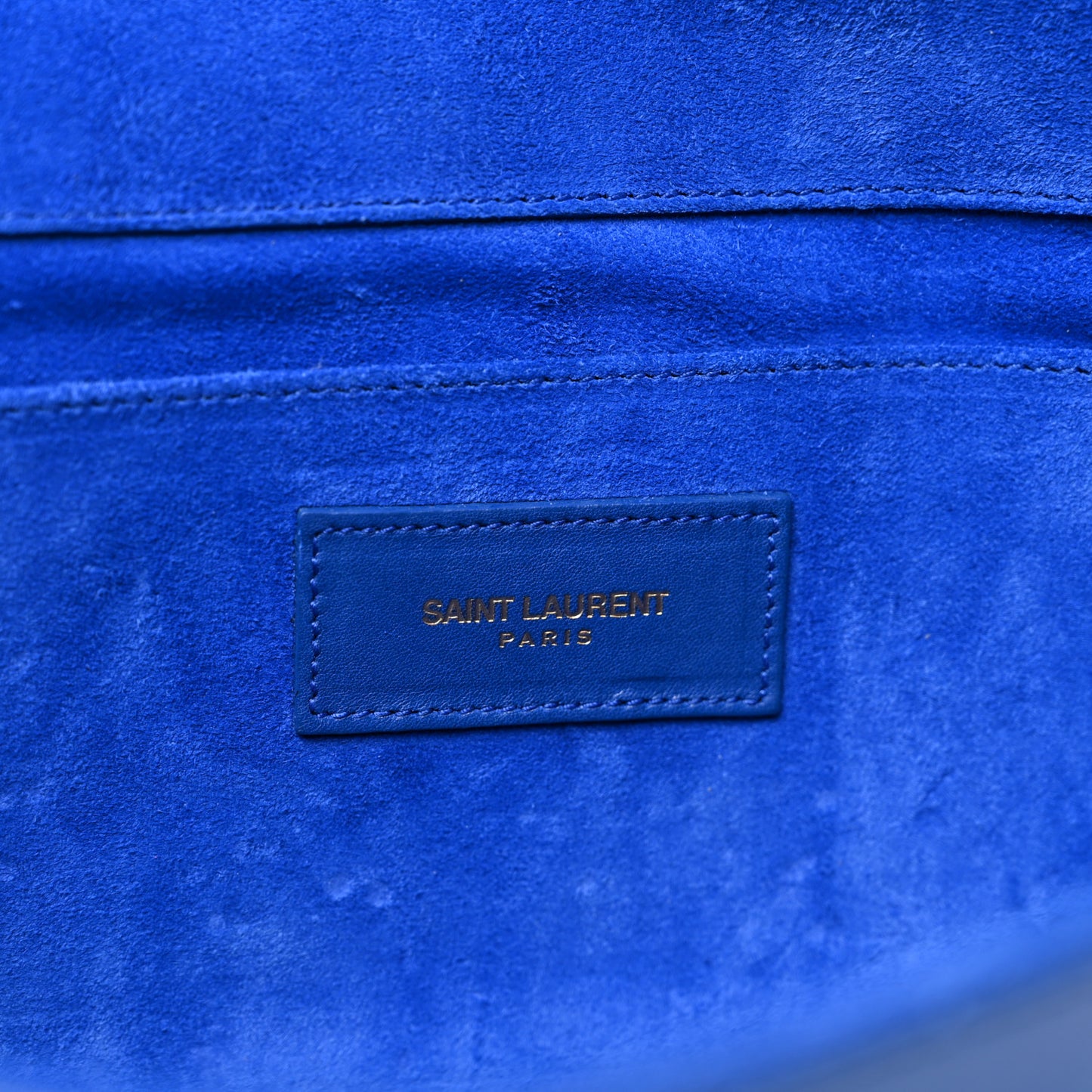 Calfskin Classic Y Ligne Clutch Royal Blue