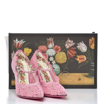 Gucci Lace Pizzo Venice Pumps 36 Sugar Pink 8 of 8
