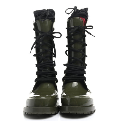 Christian Dior Shiny Rubber Diorcamp Low Boots 40 Military 2 of 6