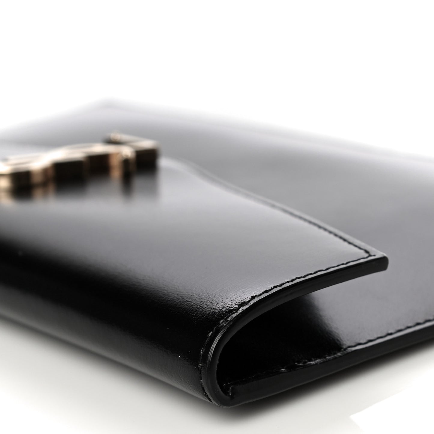 Smooth Shiny Calfskin Monogram Uptown Pouch Black