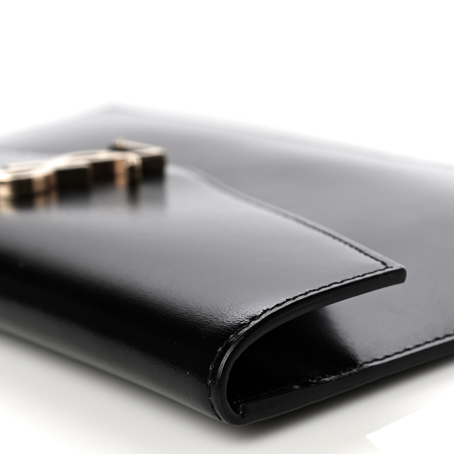 Saint Laurent Smooth Shiny Calfskin Monogram Uptown Pouch Black 11 of 14