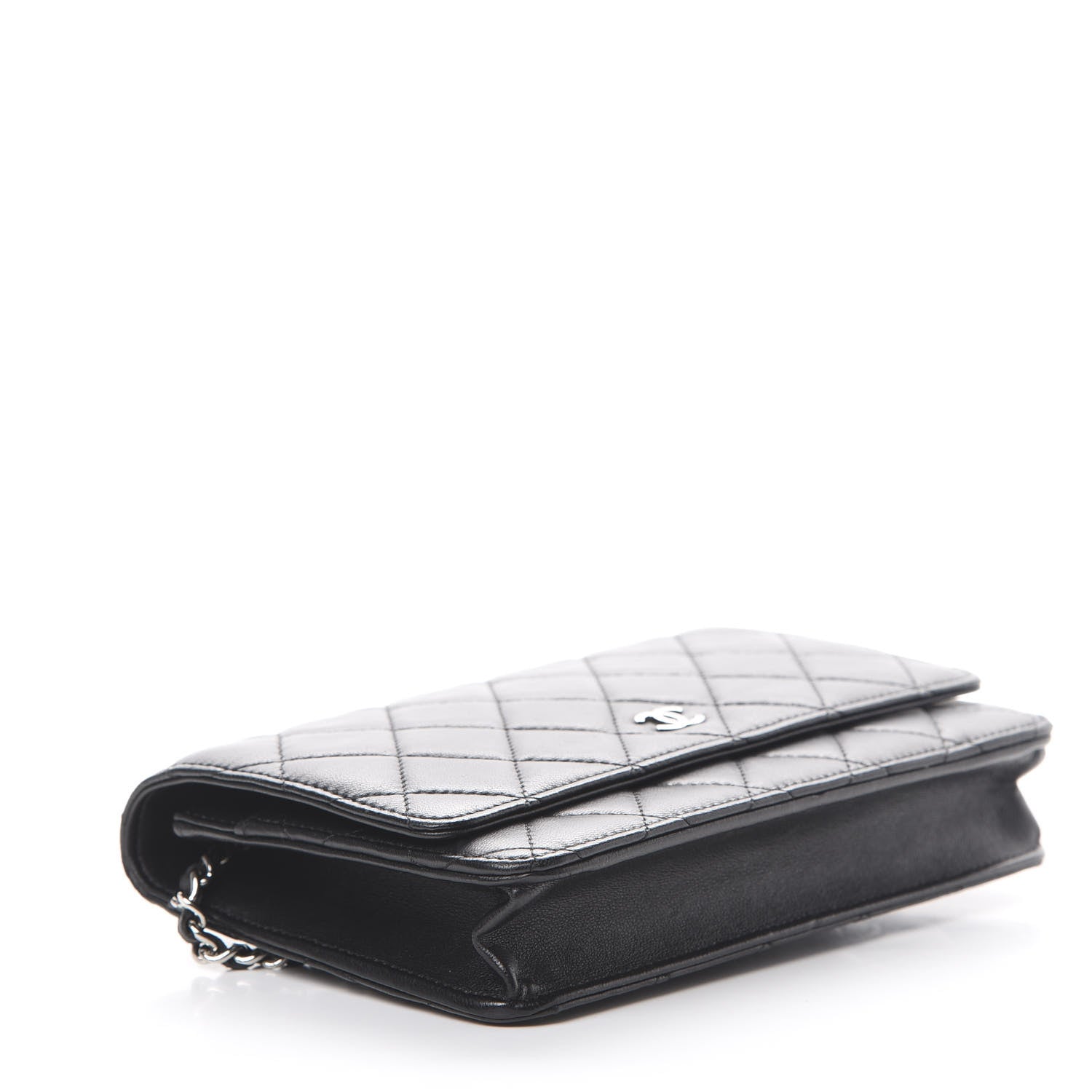 Chanel Lambskin Quilted Wallet On Chain WOC Black 3 of 17