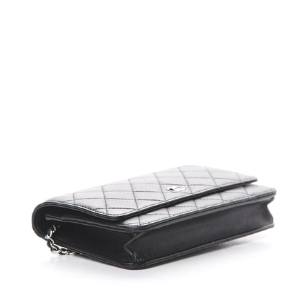 Chanel Lambskin Quilted Wallet On Chain WOC Black 3 of 17