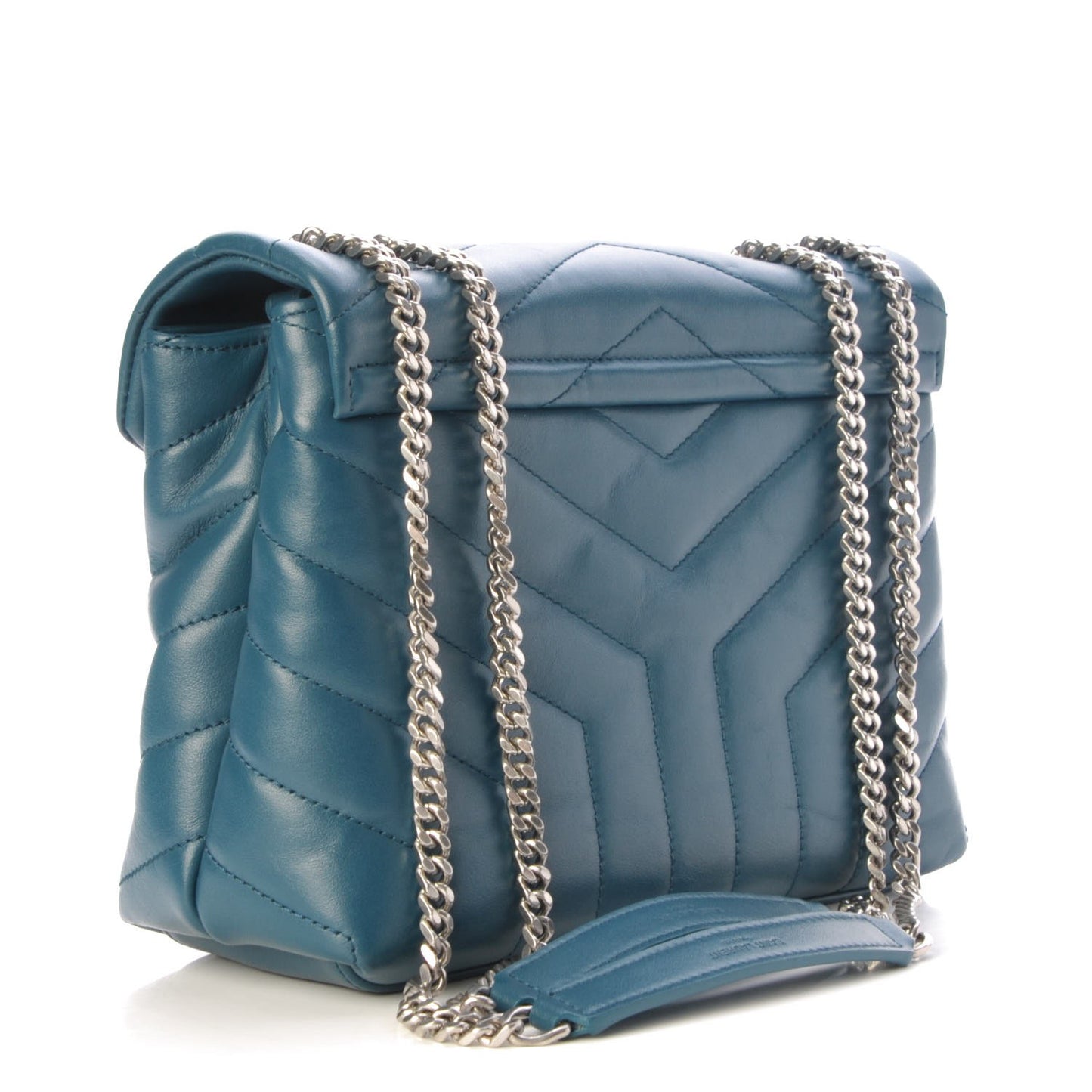 Calfskin Y Quilted Monogram Small Loulou Chain Satchel Green