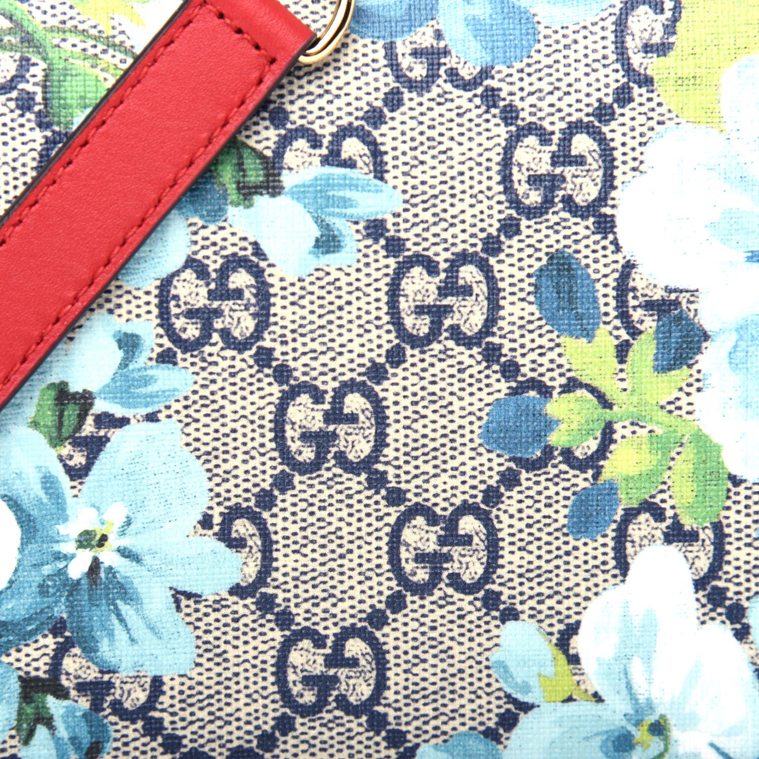 Gucci GG Supreme Monogram Blooms Chain Wallet Blue 9 of 10