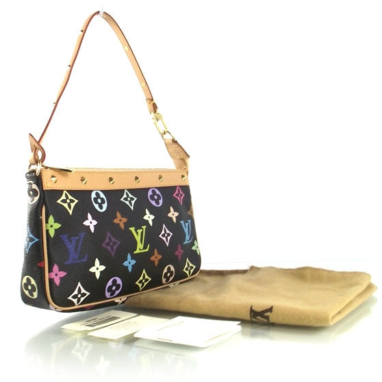 Louis Vuitton Monogram Multicolor Pochette Accessories Black 3 of 8