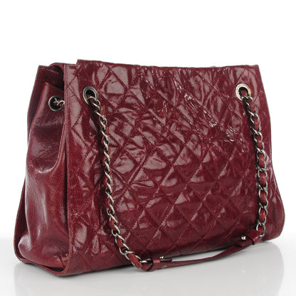 Chanel Crumpled Grained Calfskin CC Crave Tote Burgundy 2 of 8