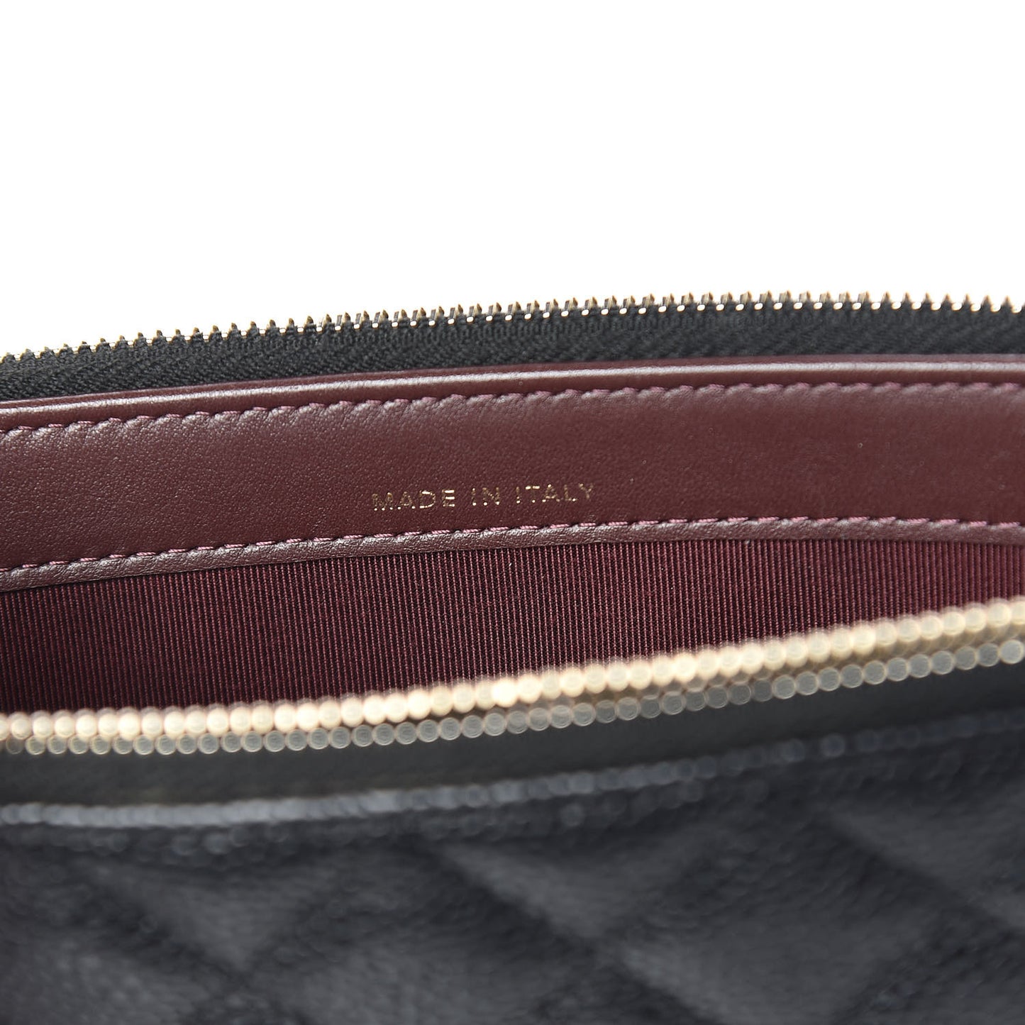Caviar Quilted Small Clutch With Chain Black