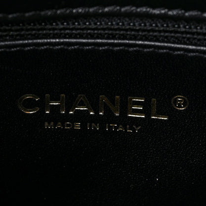 Chanel Shiny Lambskin Quilted Golden Links Top Handle Flap Black 6 of 9