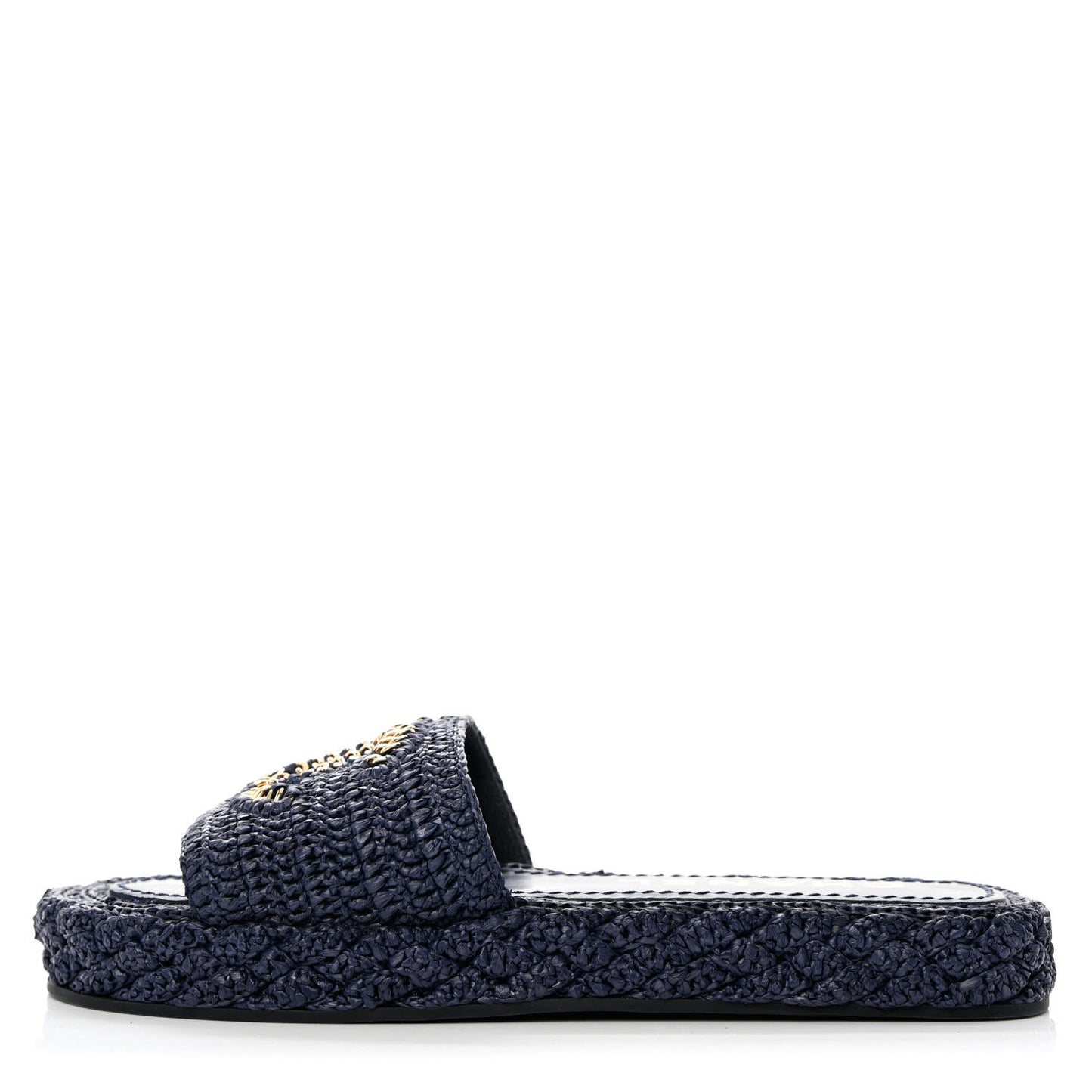 Cord CC Espadrille Slip On Sandals 37 Navy Blue