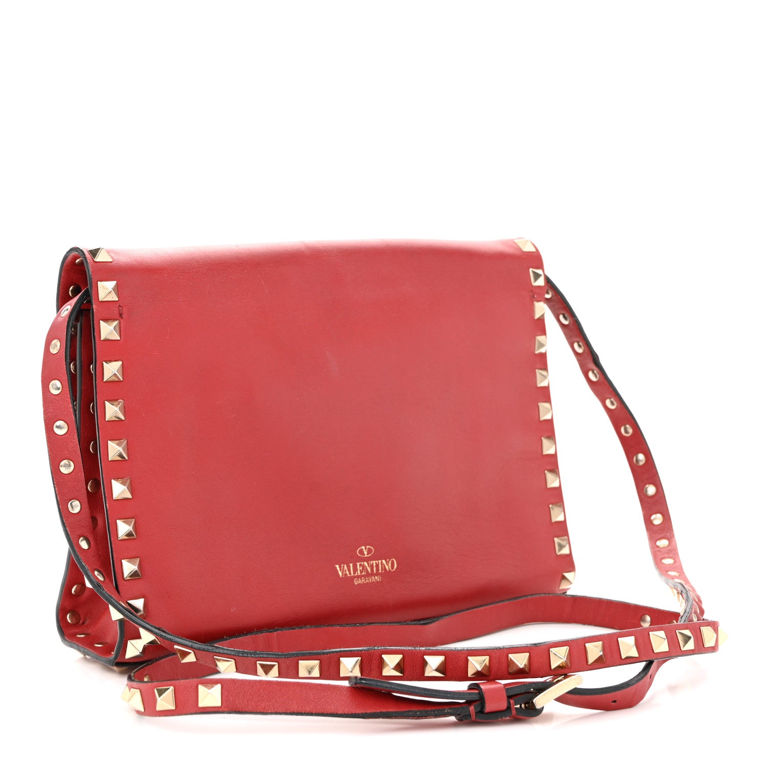 Valentino Garavani Vitello Medium Rockstud Flip Lock Crossbody Bag
