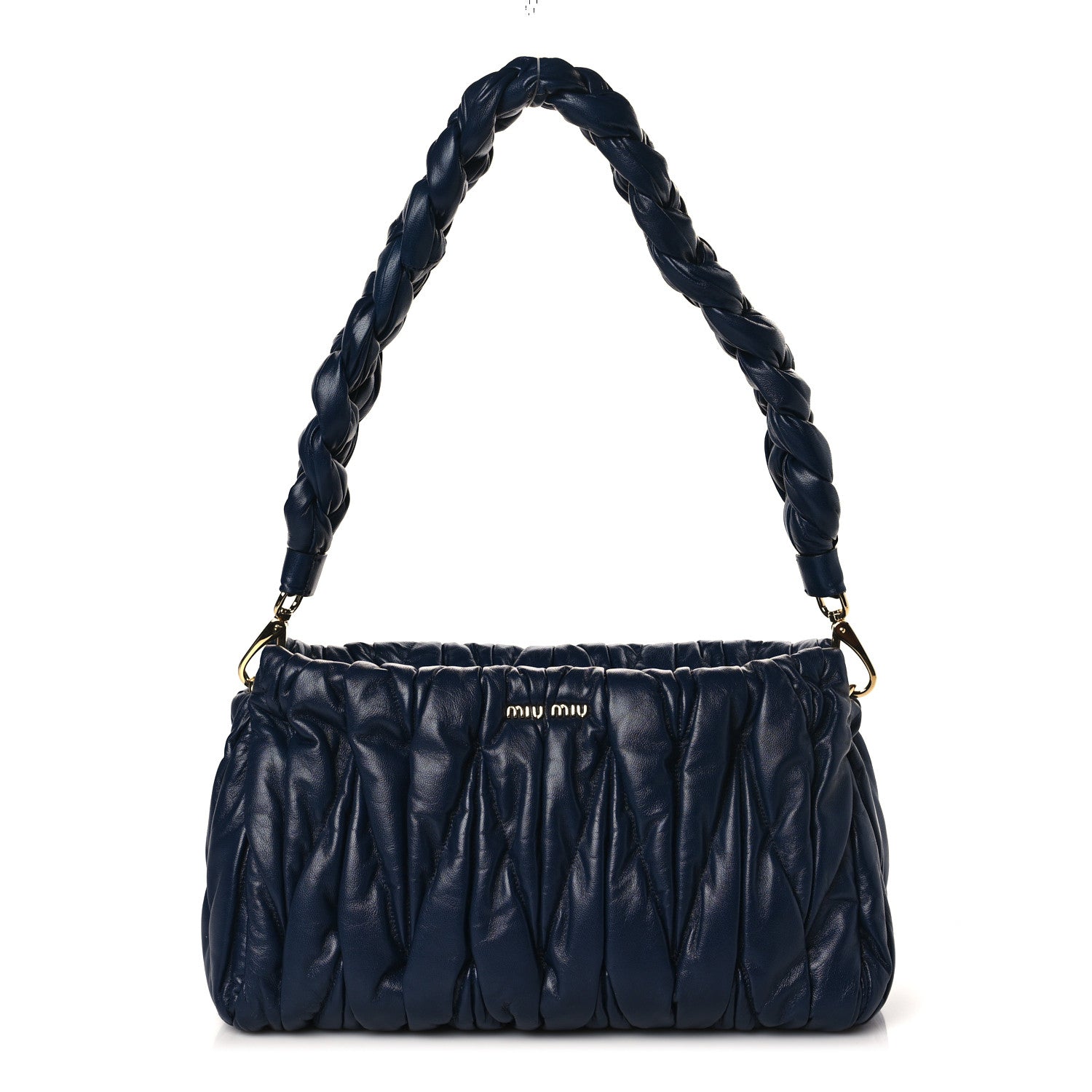 Miu Miu Nappa Matelasse Shoulder Bag Bleuette 1 of 8